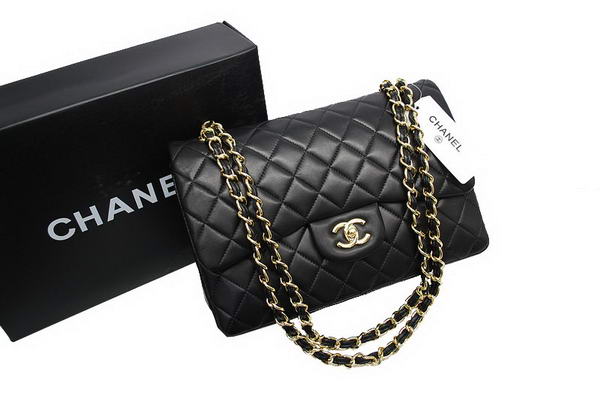 AAA Chanel Jumbo Double Flaps Bag Black Original Lambskin Leather A36097 Gold Online